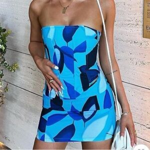 white fox blue corset top skirt set